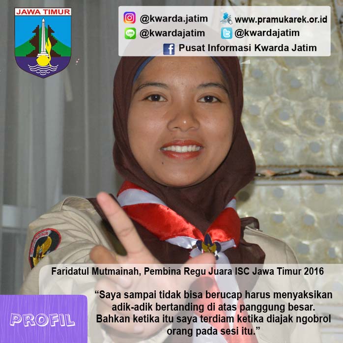 Faridatul Mutmainah, Pembina Regu Juara ISC Jawa Timur 2016