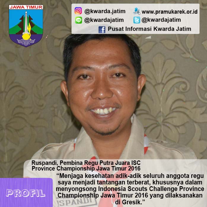 Ruspandi, Pembina Regu Putra Juara ISC Province Championship Jawa Timur 2016