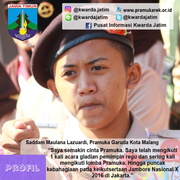 Saddam Maulana Lazuardi, Pramuka Garuda Kota Malang