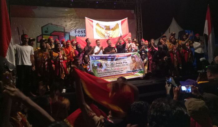 Di Jombang, Peserta Festival Wirakarya Bergerak Bersama Tari Gemu Famire