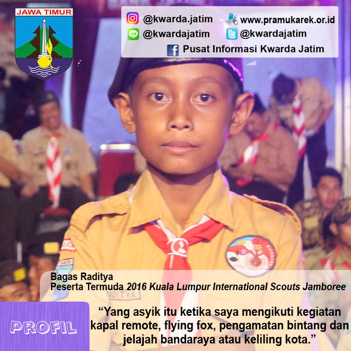 Bagas Raditya, Peserta Termuda 2016 Kuala Lumpur International Scouts Jamboree