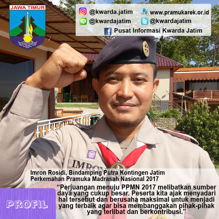 Imron Rosidi, Bindamping Putra Kontingen Jatim Perkemahan Pramuka Madrasah Nasional 2017