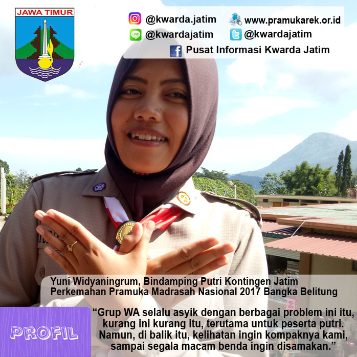Yuni Widyaningrum, Bindamping Putri Kontingen Jatim Perkemahan Pramuka Madrasah Nasional 2017