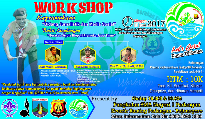 Ayo Ikut Workshop Kepramukaan dan Bakti Lingkungan SMAN 1 Padangan