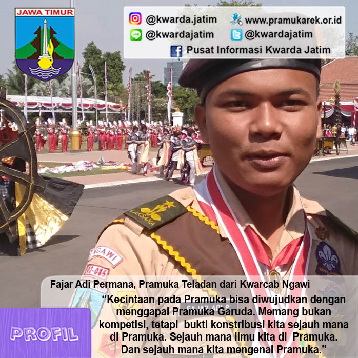 Fajar Adi Permana, Pramuka Teladan dari Kwarcab Ngawi