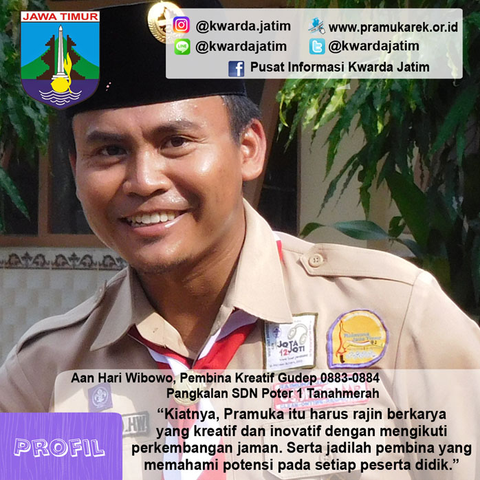 Aan Hari Wibowo, Pembina Kreatif Gudep 0883-0884 Pangkalan SDN Poter 1 Tanahmerah
