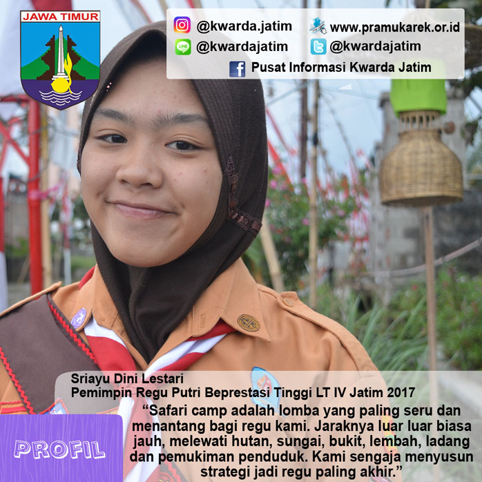 Sriayu Dini Lestari, Pemimpin Regu Putri Beprestasi Tinggi LT IV Jatim 2017