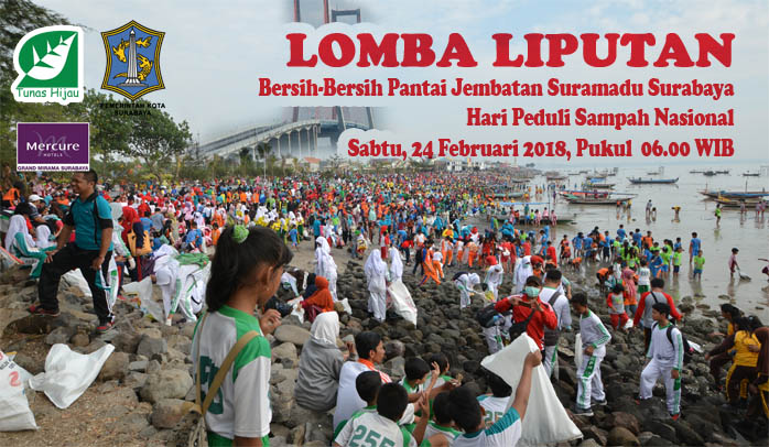 Lomba Liputan Bersih-Bersih Pantai Jembatan Suramadu Surabaya
