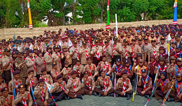 1.000 Pramuka Penggalang SMP Ikuti Lomba Jelajah Kota 2018 Sidoarjo