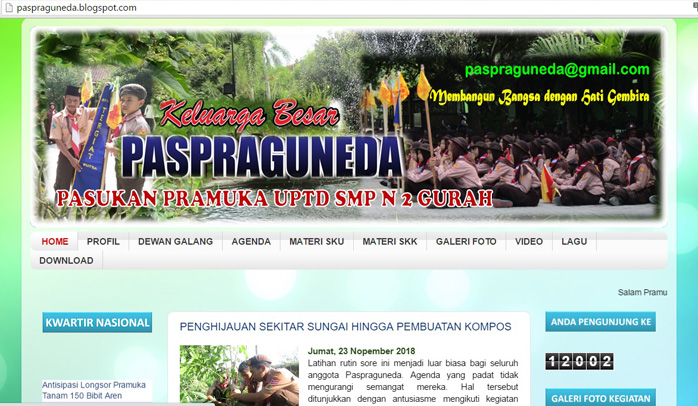 SMP Negeri 2 Gurah, Kediri, Juarai Lomba Website Gudep Kwarda Jatim 2018