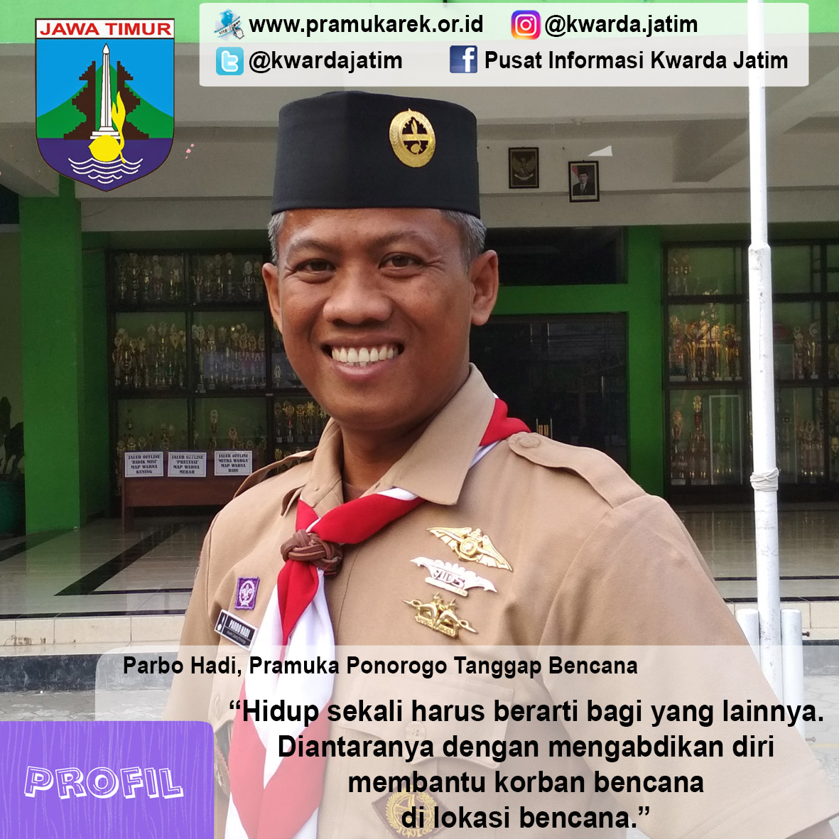 Parbo Hadi, Pramuka Ponorogo Tanggap Bencana