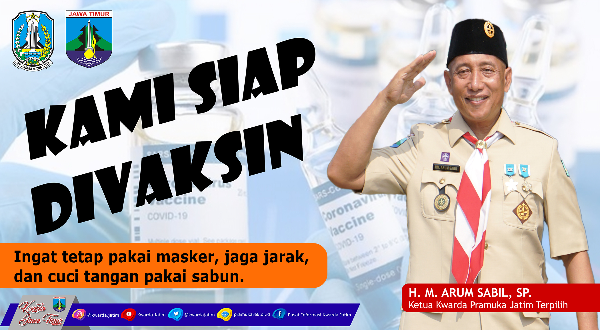 Sinergi dengan Majelis Pembimbing, Kwarda Jatim Dapat Kuota 50 Vaksinasi