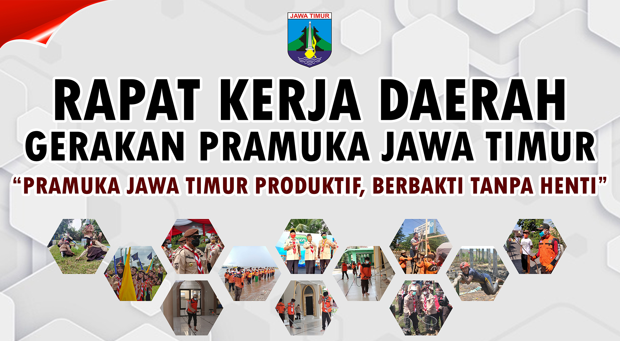 Pramuka Jawa Timur Produktif, Berbakti Tanpa Henti Tajuk Utama Rakerda Gerakan Pramuka Jatim 2021