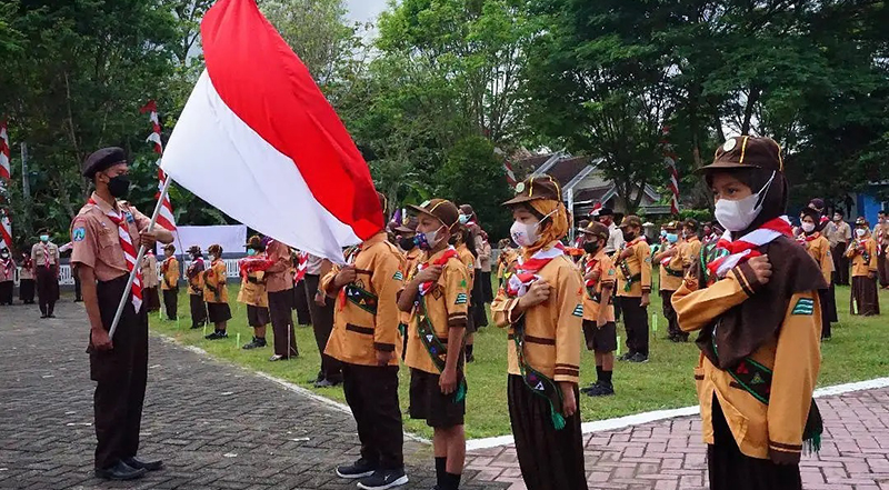 Pelantikan 73 Pramuka Siaga Garuda Kwarran Pogalan, Kabupaten Trenggalek