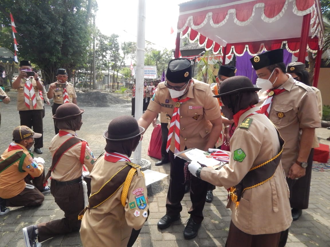 Apel Hari Pramuka Ke-60 Kwarcab Kota Malang dengan Prokes Ketat