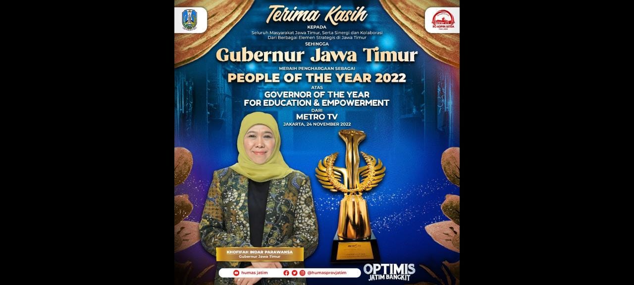 Buktikan Berbagai Keberhasilan di Bidang Pendidikan, Gubernur Khofifah Raih Predikat Governor of The Year for Education and Empowerment Tahun 2022