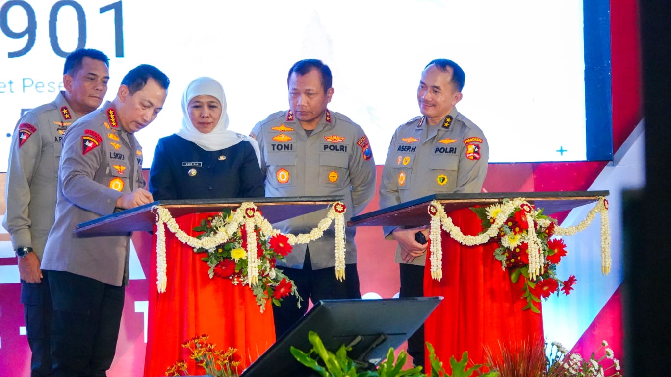 Pada Gerakan Bakti Kesehatan Hari Bhayangkara ke-77, Gubernur Khofifah Optimis Lewat Sinergitas Yang Kuat Penurunan Stunting Capai 14% Tahun 2024