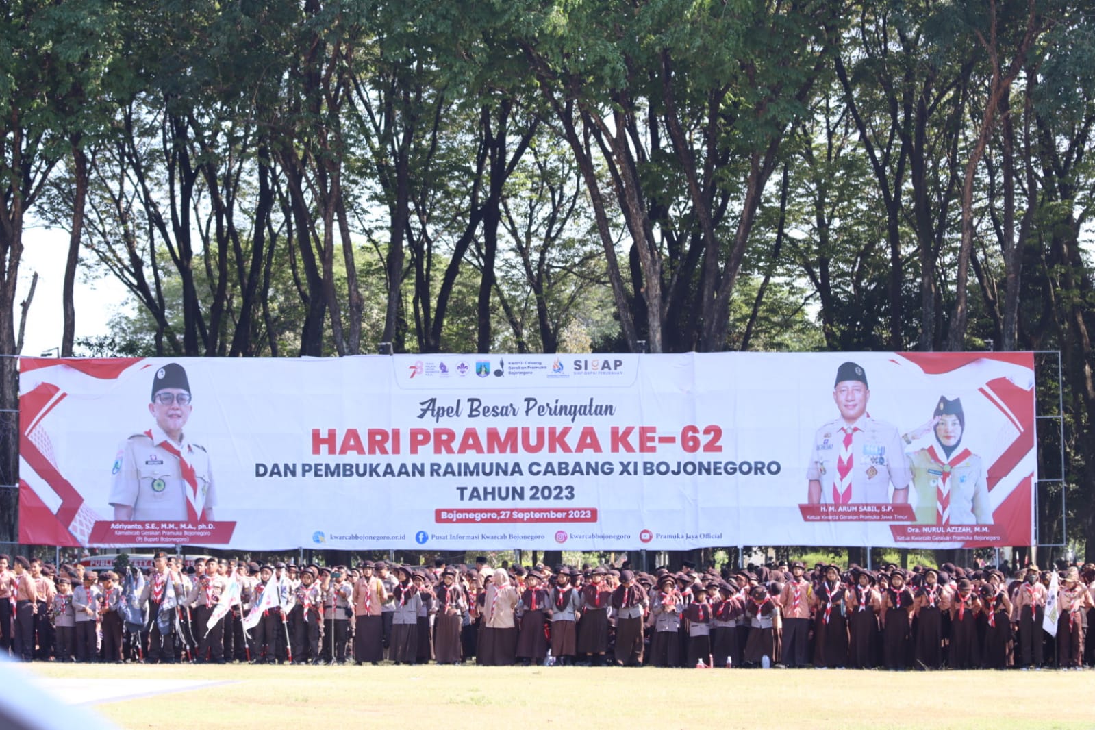20.000 Pramuka Semarakkan Apel Peringatan Hari Pramuka Ke-62 Kwarcab Bojonegoro