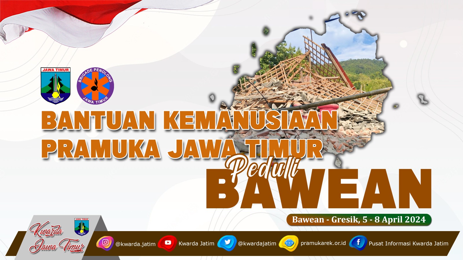 Kwarda Jatim Salurkan Bantuan Kemanusiaan Pramuka Jawa Timur ke Bawean