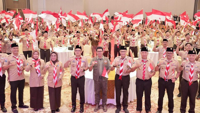 Peran Kwarda Pramuka Jatim Tanggulangi Bencana Diganjar Pin Emas BNPB