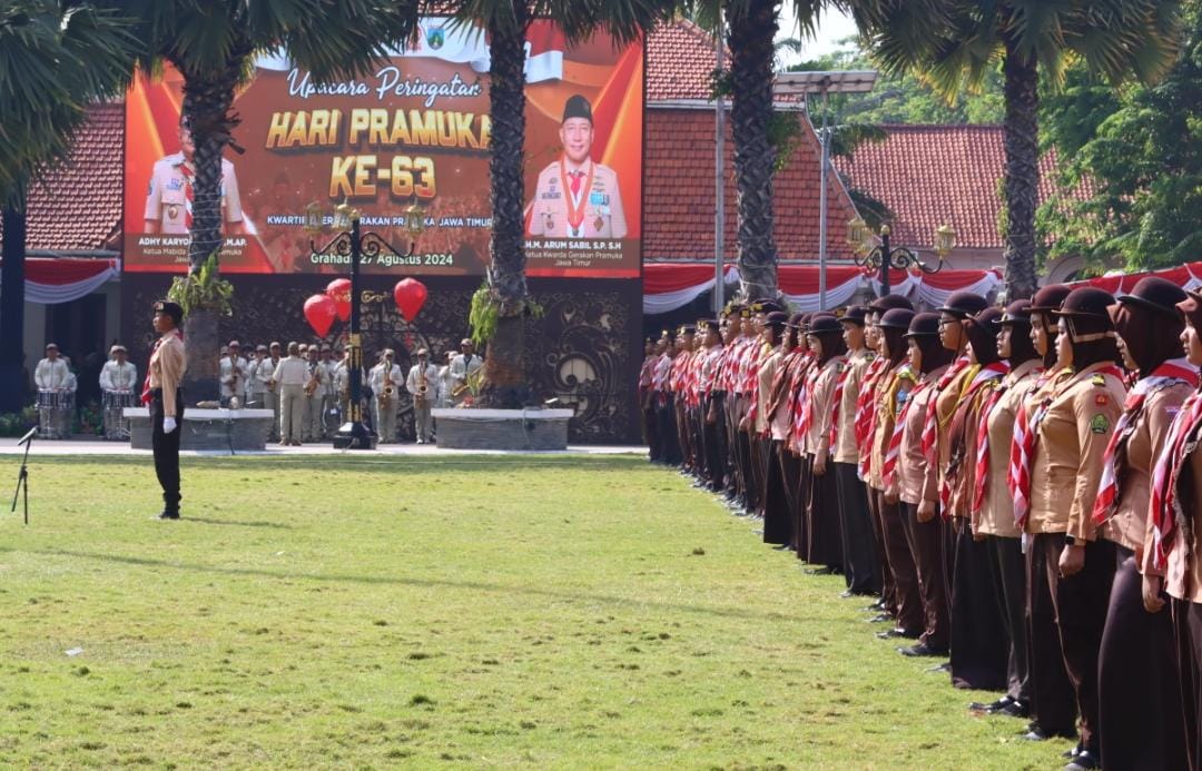 Kwarda Jatim Laksanakan Upacara Hari Pramuka Dihadiri Kwarnas, Cetak Pramuka Pancasila Penjaga NKRI