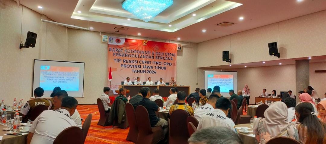 Perkuat Jaringan Multi Sektoral, BPBD Jatim Selenggarakan Rapat Koordinasi Kaji Cepat dan Bentuk Tim Reaksi Cepat