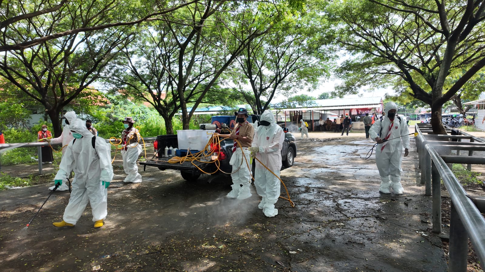 Pramuka Jatim Terlibat Pencegahan Penyakit Mulut dan Kuku di Pasar Hewan Balongpanggang Gresik