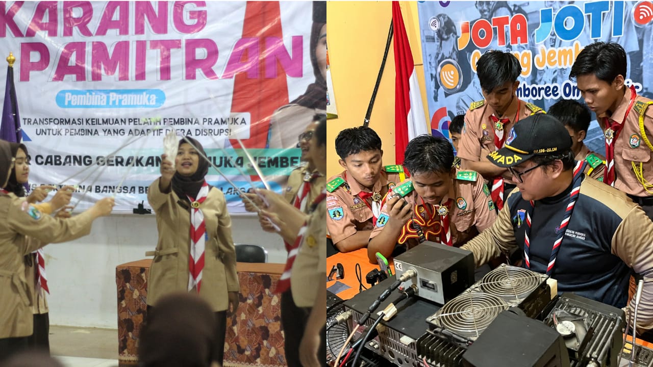 Hujan Lebat Tak Surutkan Semangat: Kwarcab Jember Sukses Gelar Karang Pamitran dan JOTA JOTI 2025