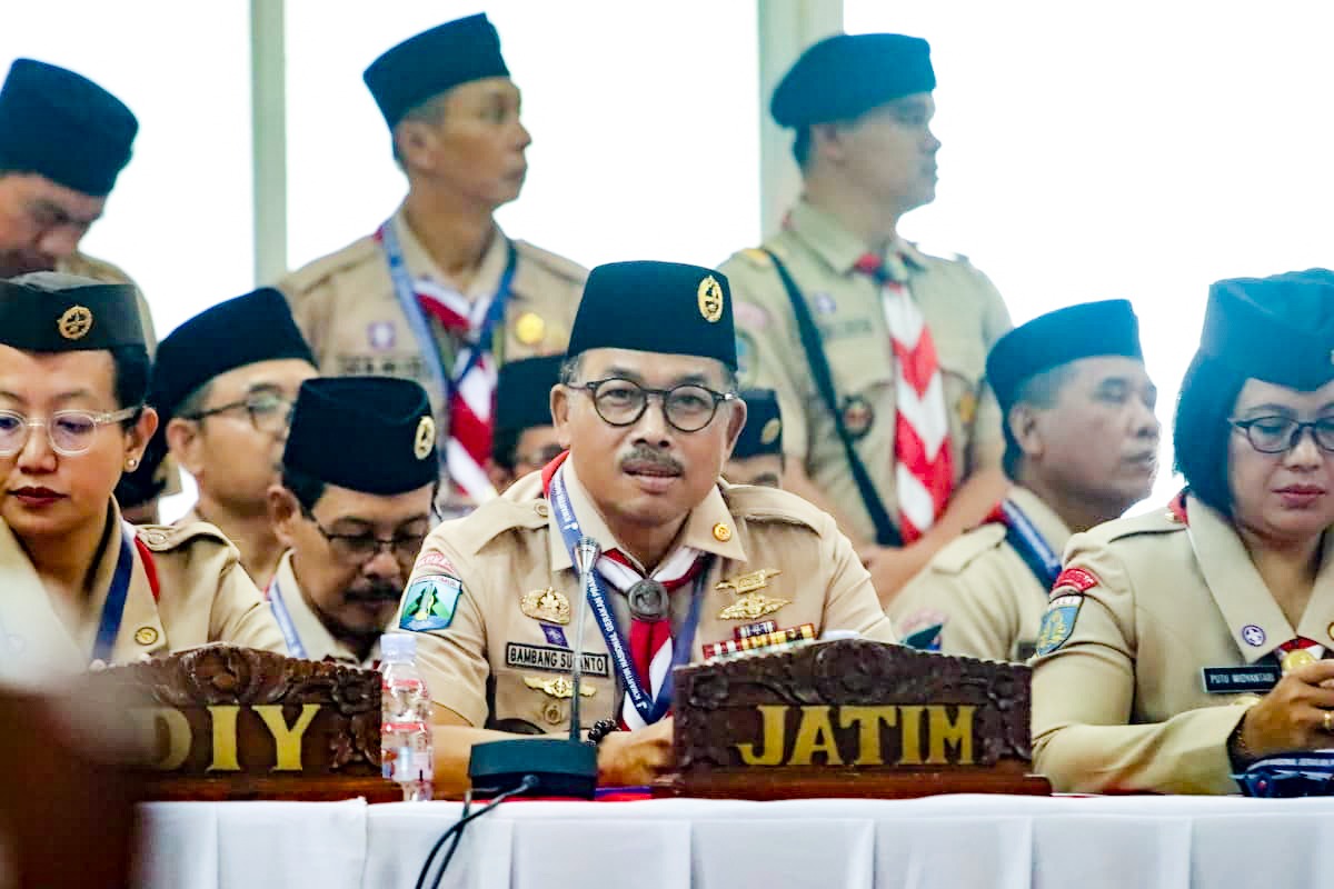 Kwarda Jatim Sampaikan Program Kerja Adaptif, Produktif, Berkelanjutan Fokus Swasembada Pangan di Rakernas Gerakan Pramuka