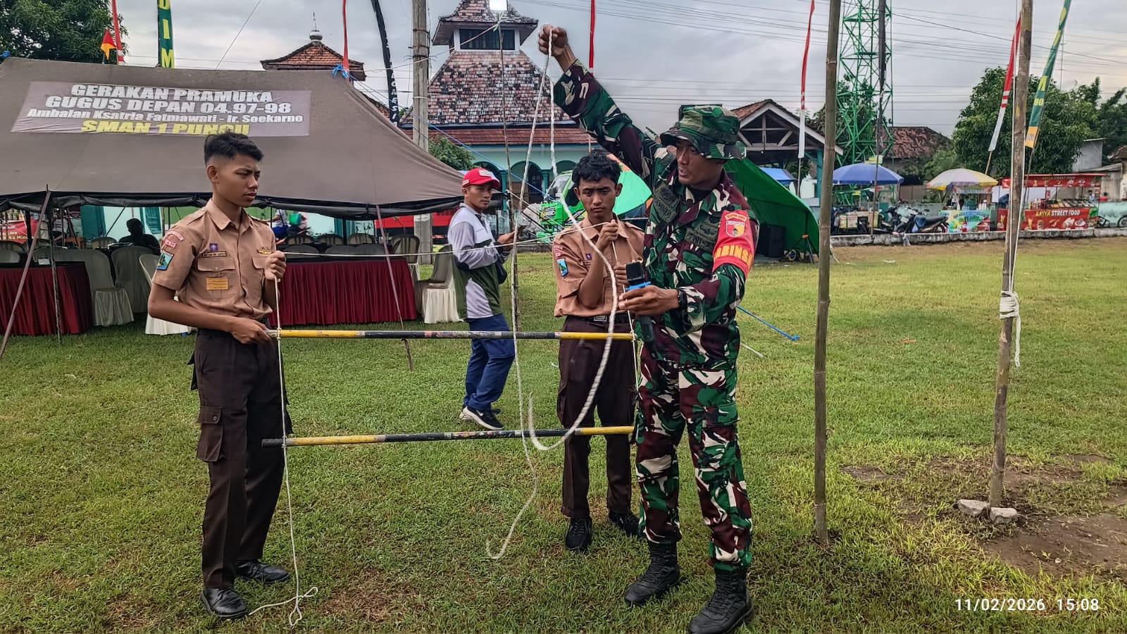 Kemah Pramuka Penggalang Dalam Rangka TNI Manunggal Membangun Desa ke – 127 Kodim 0809/ Kediri Tahun 2026, Tanamkan Jiwa Nasionalisme Anggota Pramuka
