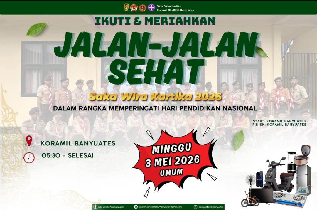 JJS Saka Wira Kartika Koramil 0828/09 Banyuates Meriahkan Hari Pendidikan Nasional 2026 dengan Semangat Sehat dan Kebersamaan